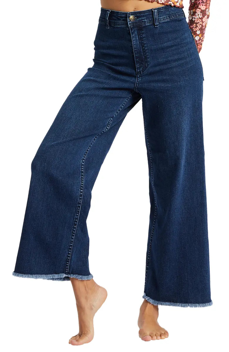 Free Fall Fray Hem Stretch Wide Leg Jeans | Nordstrom Rack