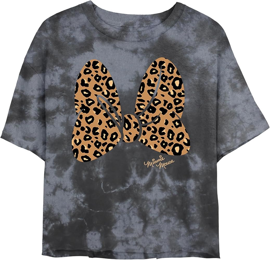 Junior's Mickey & Friends Cheetah Print Minnie Mouse Bow T-Shirt | Amazon (US)