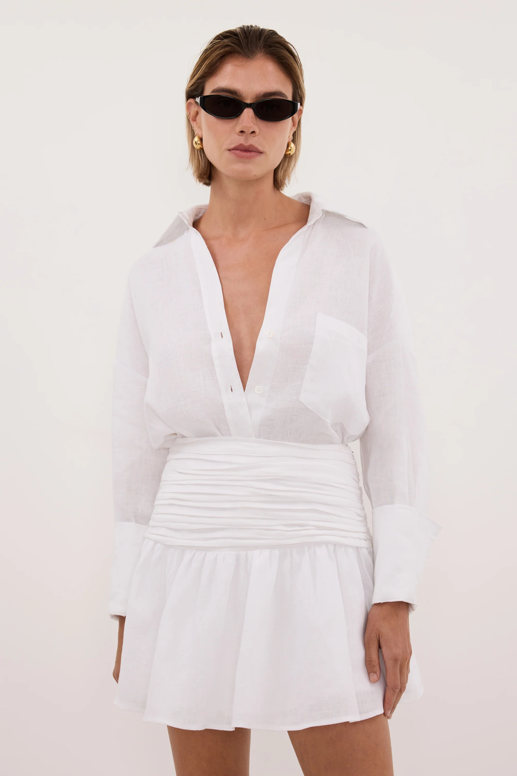 CATANIA WHITE LINEN MINI SKIRT | DISSH