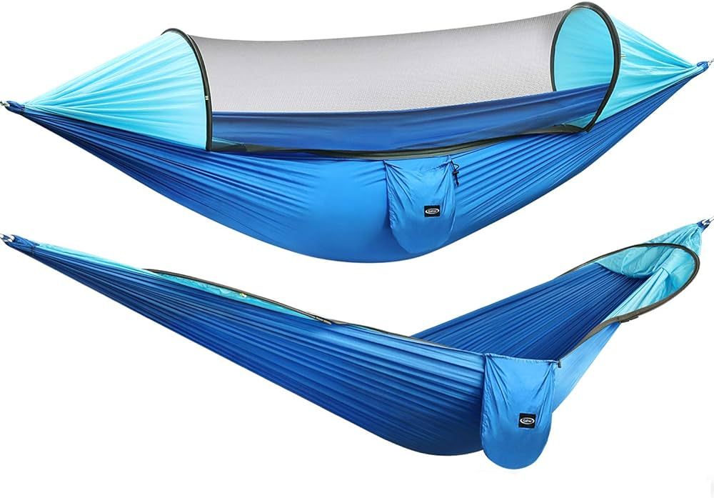 G4Free Large Camping Hammock with Mosquito Net 2 Person Pop-up Parachute Lightweight Hanging Hamm... | Amazon (US)