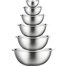 FineDine Stainless Steel Mixing Bowls Set, Dishwasher Safe, 6 Piece Metal Mixing Bowls For Kitche... | Amazon (US)