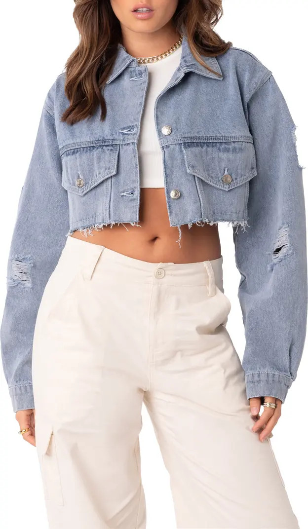 Addison Crop Denim Jacket | Nordstrom