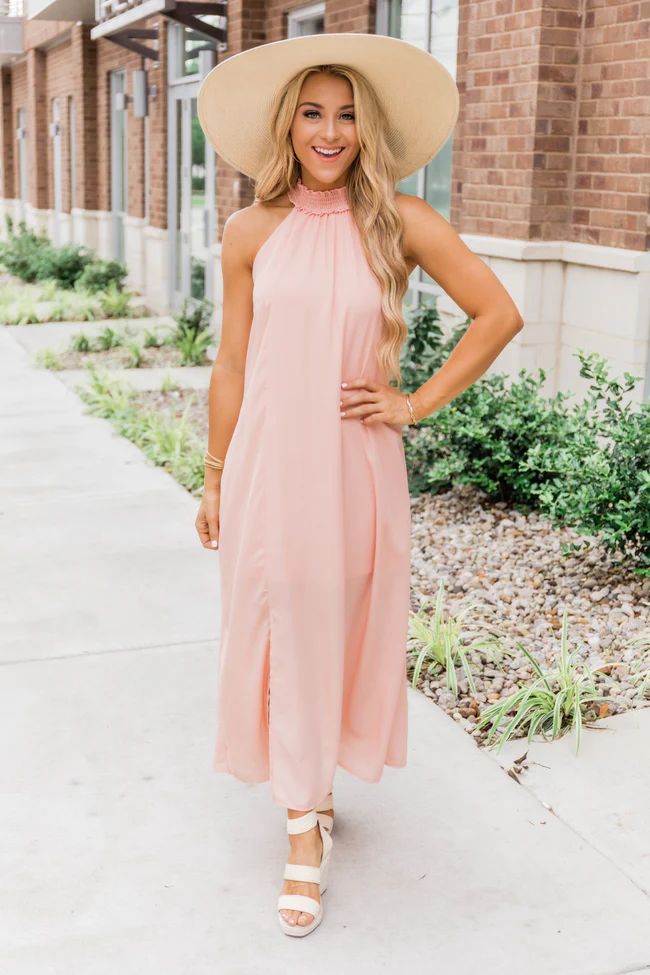 A Lady Like You Maxi Dress Peach FINAL SALE | The Pink Lily Boutique