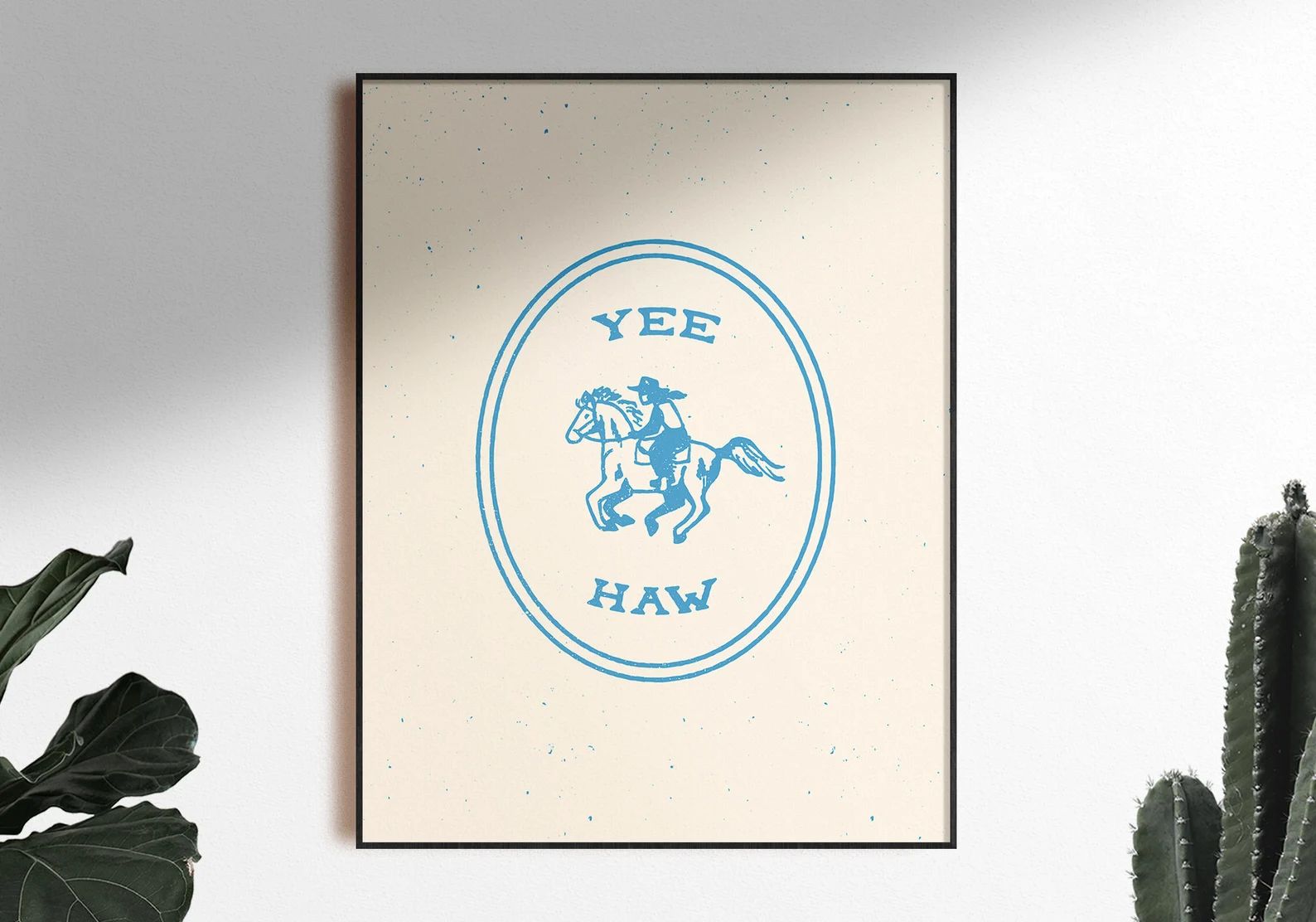 Yee-haw Blue Art Print Poster Unframed - Etsy | Etsy (US)