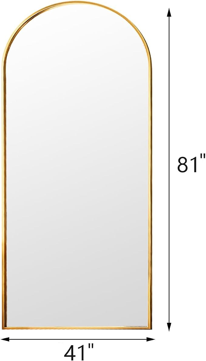 Floor Full Length Mirror, Arched Mirrors Full Length 81"x41" Freestanding Large/with Aluminum Fra... | Amazon (US)