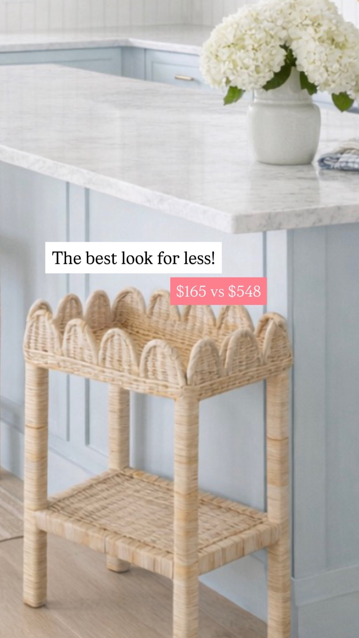 The best look for less scallop rattan side table from Serena and Lily 

#LTKSaleAlert #LTKHome