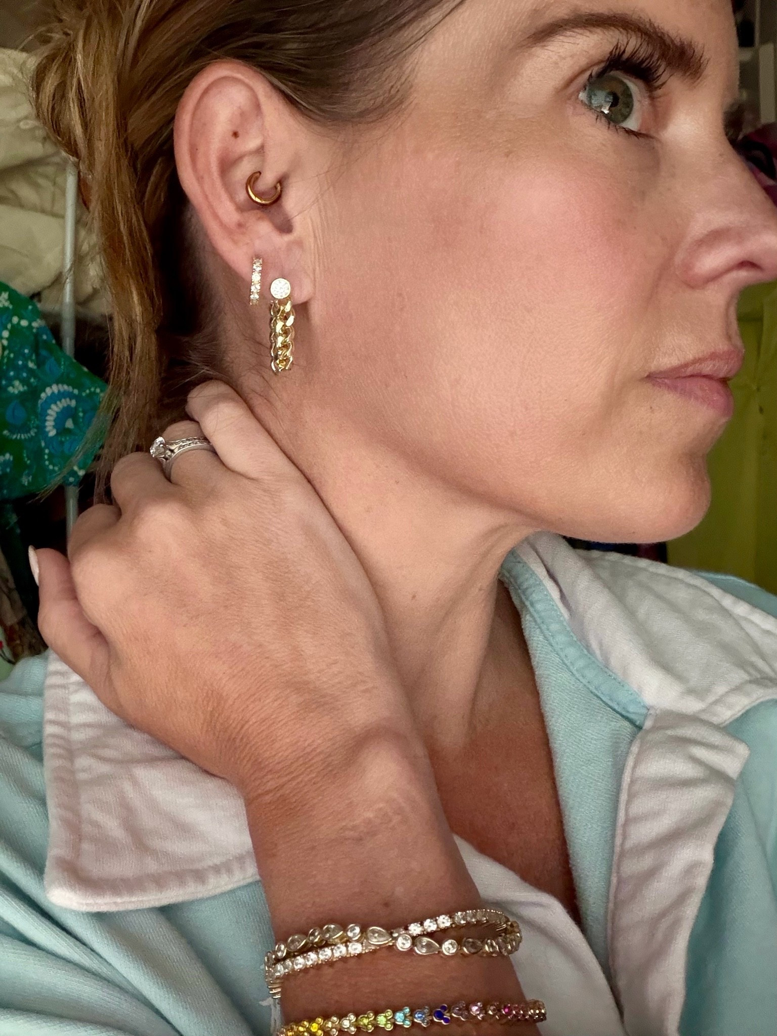 Everyday Gold Jewelry Stack ✨

If you’re looking for that effortless “I never take my jewelry off” look, this stack is it. I layered a mix of delicate tennis bracelets, a colorful gemstone bracelet for the perfect pop, and mixed huggies with chunky chain earrings for an elevated everyday style that works with everything from casual outfits to date nights.

I love how these pieces can be worn together for a statement look or mixed and matched with other favorites. They’re timeless, versatile, and instantly make even a simple outfit feel more polished. 💛✨

Perfect for everyday jewelry lovers, layered gold jewelry, tennis bracelets, huggie earrings, chain earrings, dainty jewelry stack, capsule accessories, elevated basics, gift ideas for her, classic gold jewelry, everyday luxury, minimalist style, chic accessories, jewelry layering inspiration.

#LTKOver40 #LTKootd #LTKBeauty