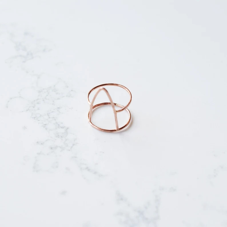 Double ring with triangle. | Etsy (US)