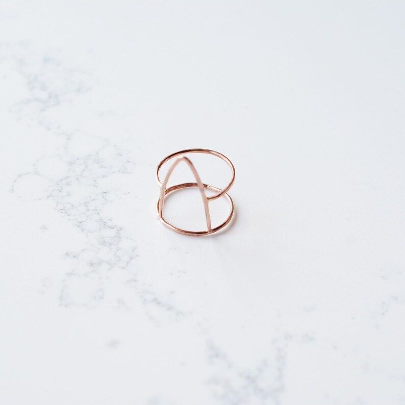 Double ring with triangle. | Etsy (US)
