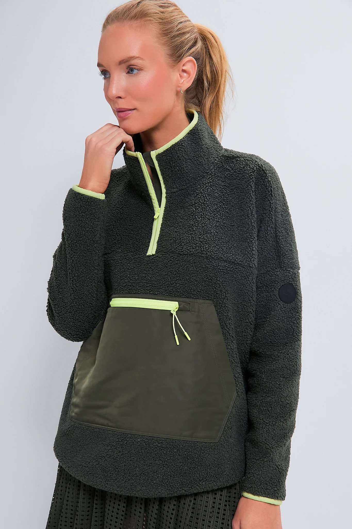 Army Green Fleece Cady Quarter Zip | Tuckernuck (US)