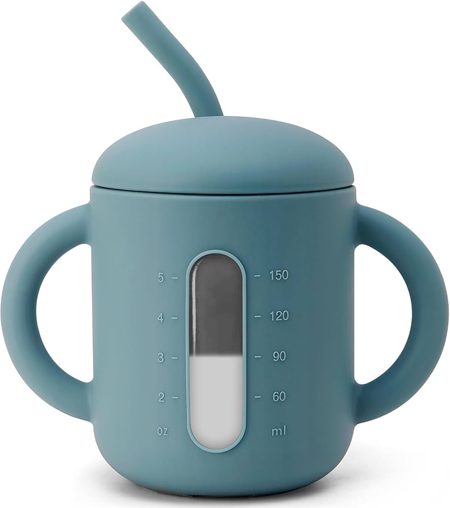 SAMiGO Silicone Sippy Cup, Baby Straw Cup for 6 12 18 Months, Sippy Cup with Straw for Toddlers 1... | Amazon (US)