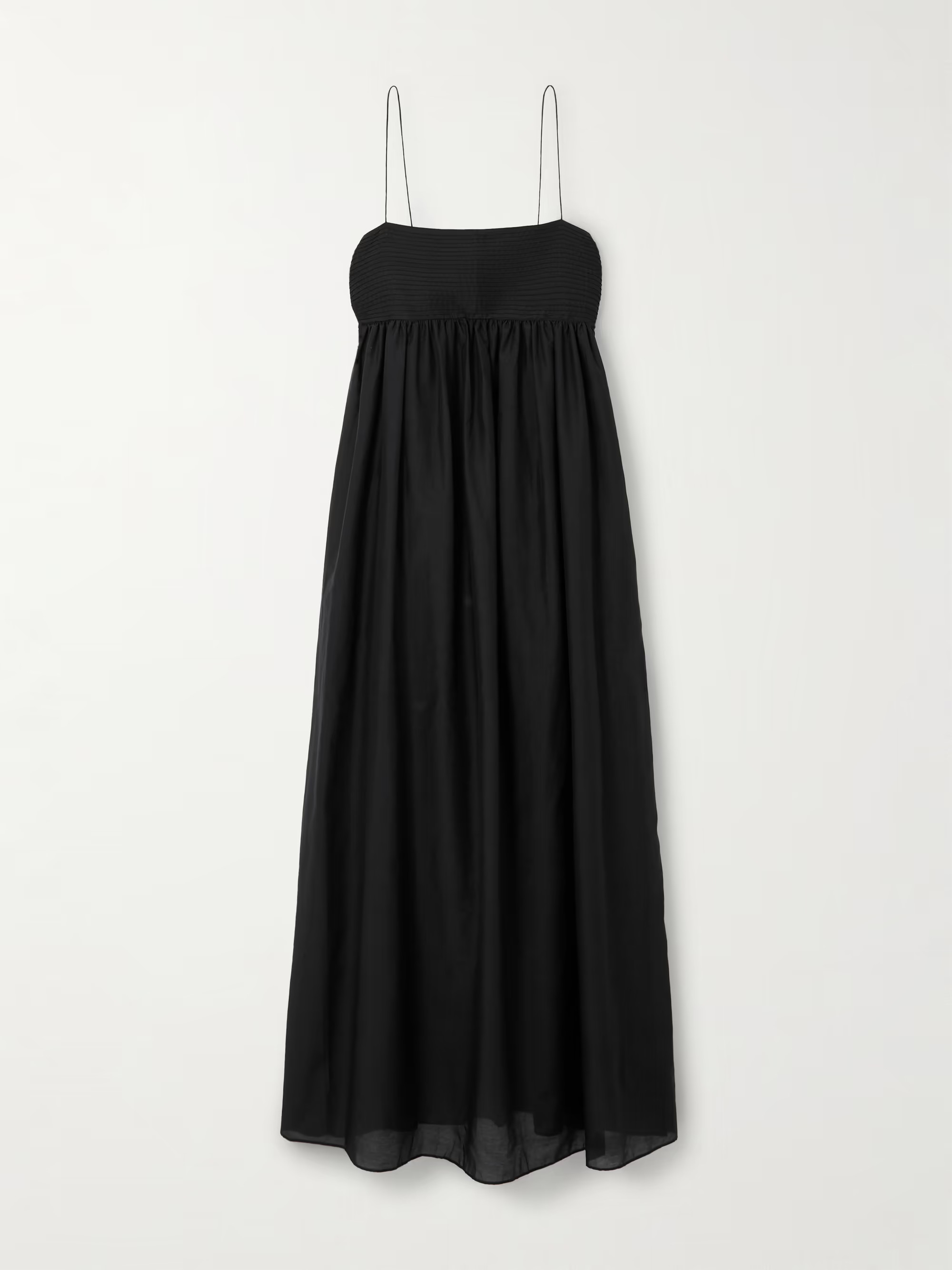 Pintucked organic cotton and silk-blend maxi dress | NET-A-PORTER (UK & EU)