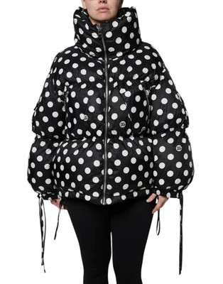 Dolce & Gabbana Polka-Dot Nylon Puffer Jacket — Black | Italist Inc.
