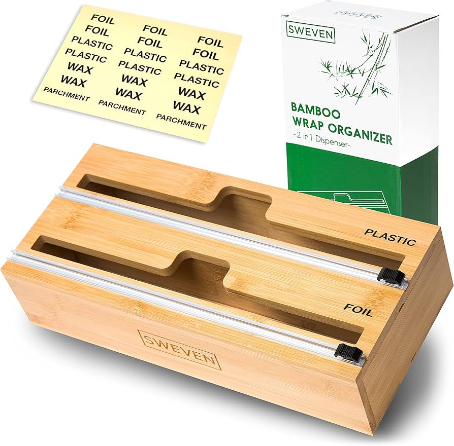 Plastic Wrap Organizer for drawer | Saran Wrap, Aluminum Foil, Wax Paper and Plastic Wrap Dispenser  | Amazon (US)