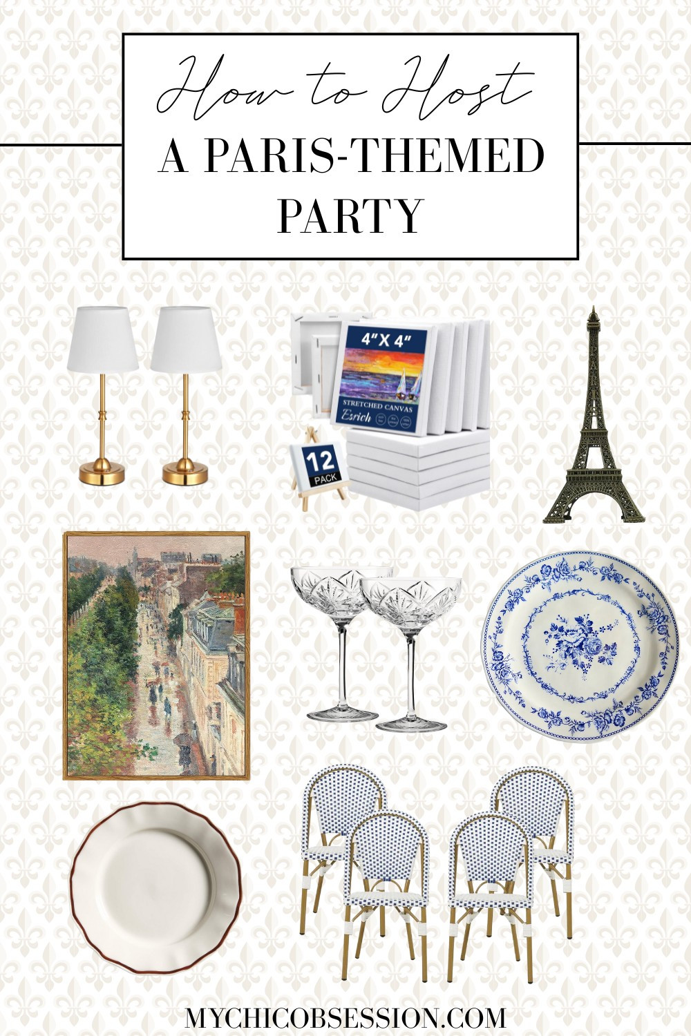 The essentials for hosting a Paris-themed party! Think about ornate dishes, small nods to Parisian landmarks, warm lighting, romantic art, and creative activities. 

 #LTKHome #LTKParties