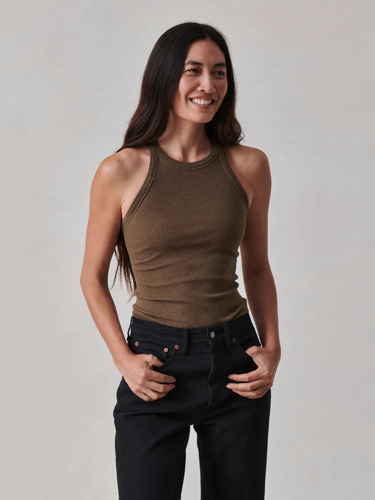 Marled Bronze Surplus Rib Tank | Buck Mason