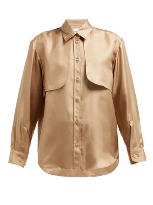 Panelled silk-faille blouse | Matches (UK)