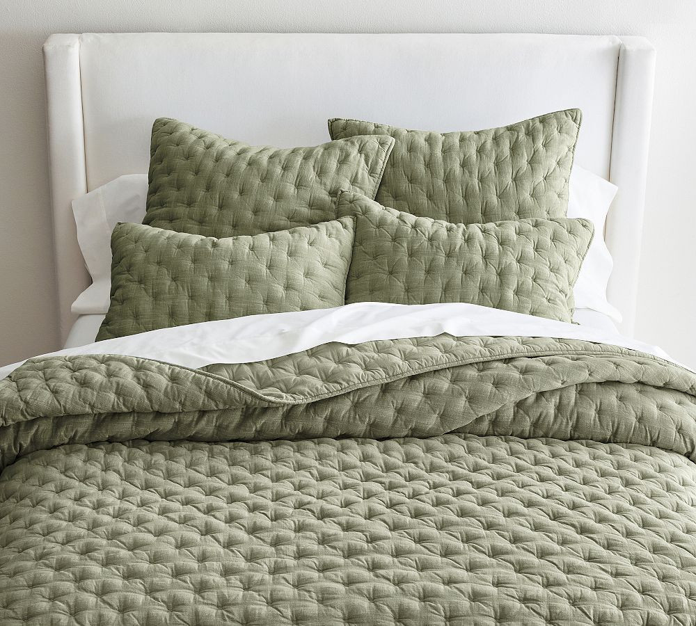 Cotton Cross Stitch Quilt, Loden, Full/Queen | Pottery Barn (US)