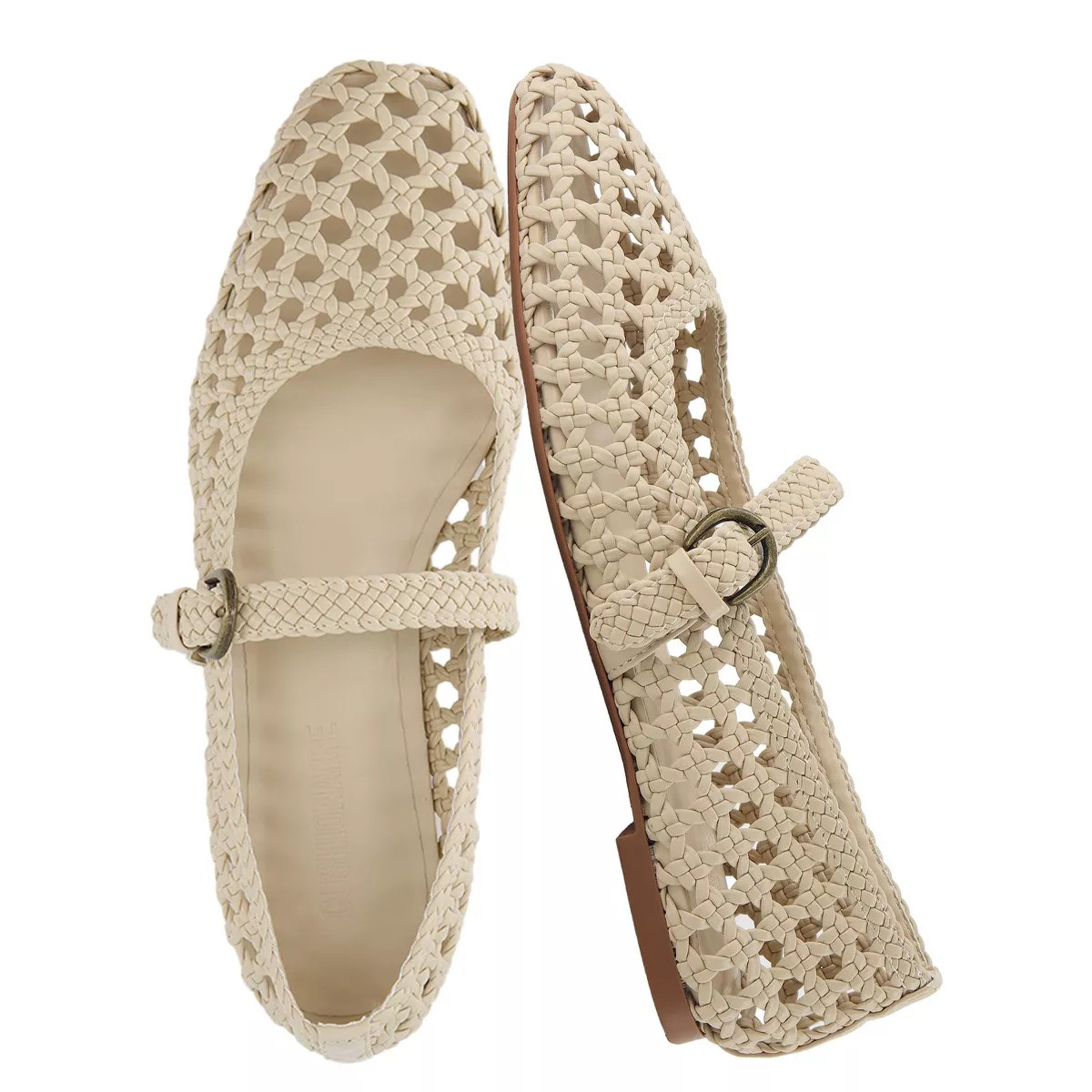 CUSHIONAIRE Weston Women’s Hand Woven Dressy Ballet Flats – Faux Leather Mary Jane with Adjus... | Target