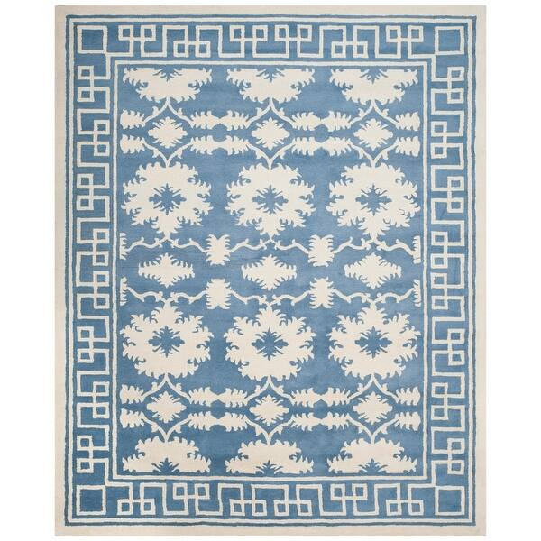 SAFAVIEH Handmade Bella Viva Modern Floral Wool Rug - 8' x 10' - Blue/Ivory | Bed Bath & Beyond