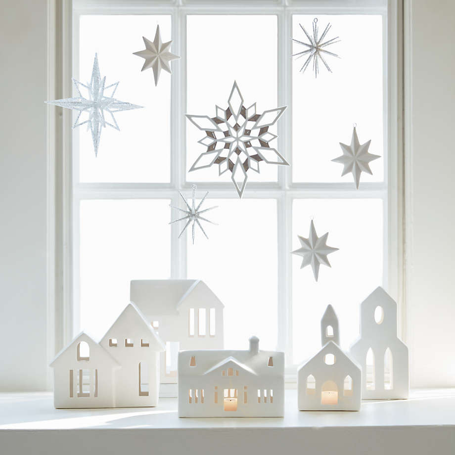White Ceramic Holiday Church + Reviews | Crate & Barrel | Crate & Barrel