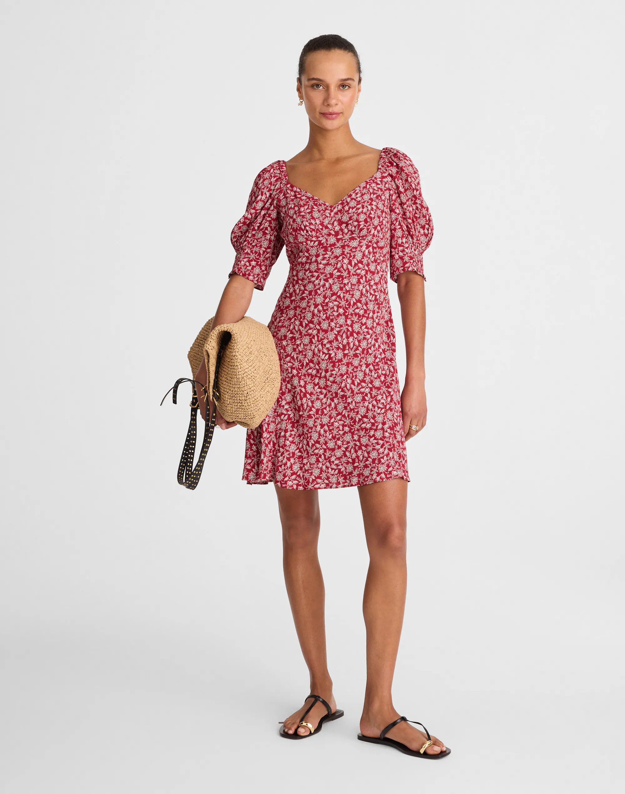 Puff-Sleeve Mini Dress in Floral | Madewell
