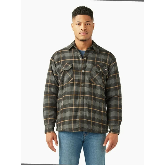 Genuine Dickies Men's Fleece Lined Flannel Shirt Jacket | Walmart (US)