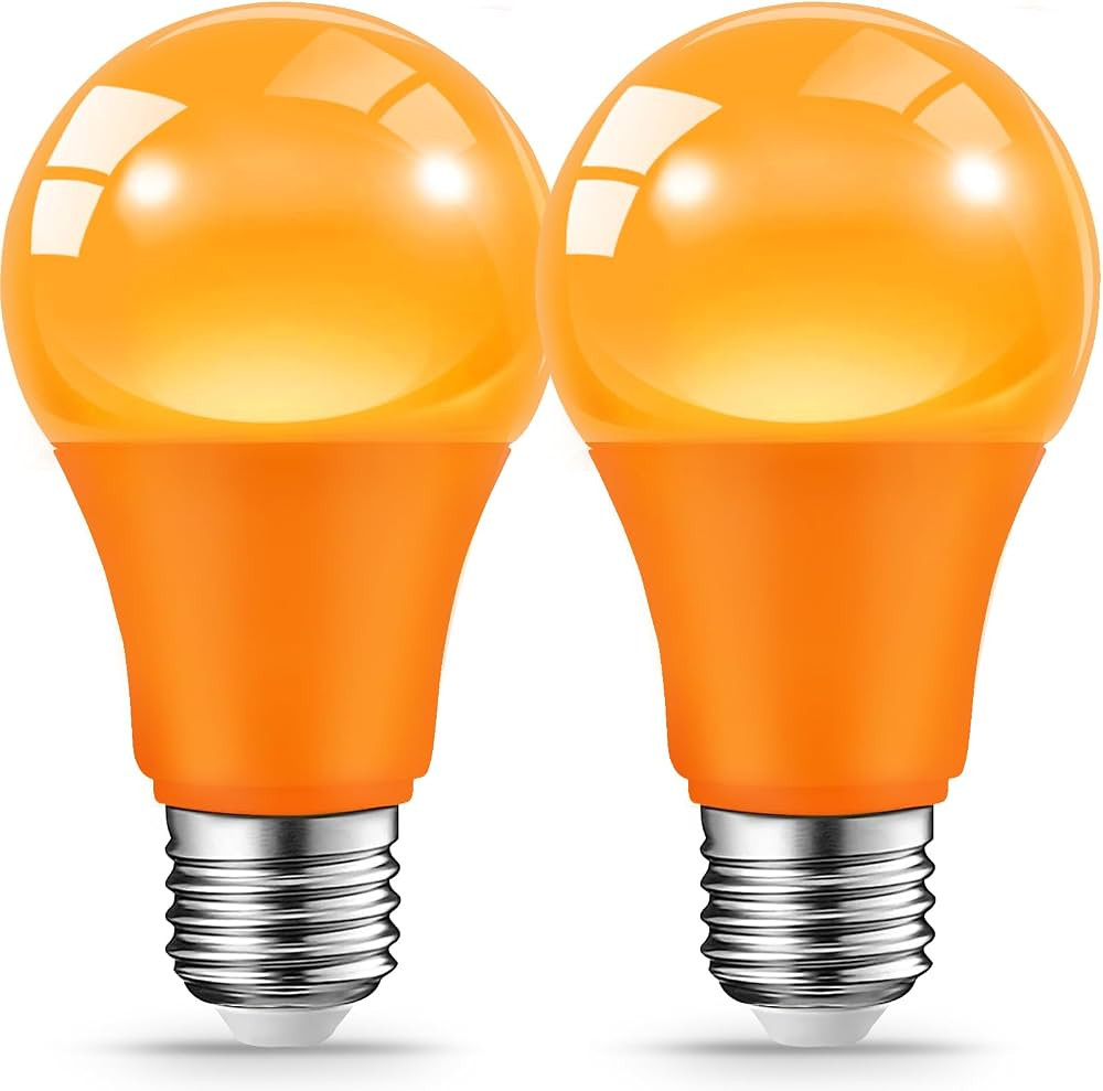 JAHEKS Orange Light Bulbs for Outdoor Porch, 9W(60W Equivalent) E26 Base LED Orange Bulb for Hall... | Amazon (US)