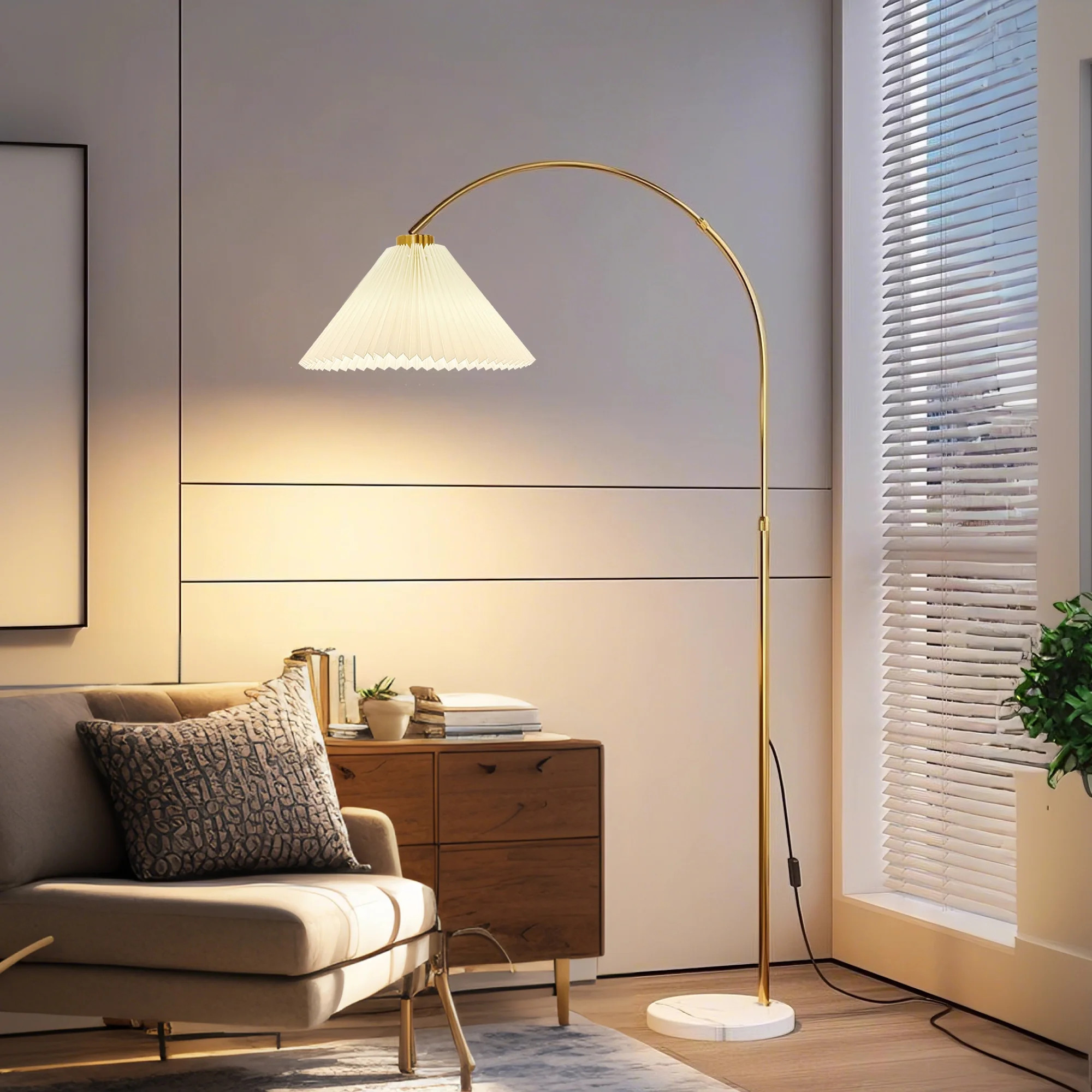 Arc Floor Lamp, 69" Height Standing Lamp, Metal Tall Lamp with Weighted Base Adjustable Hanging S... | Walmart (US)