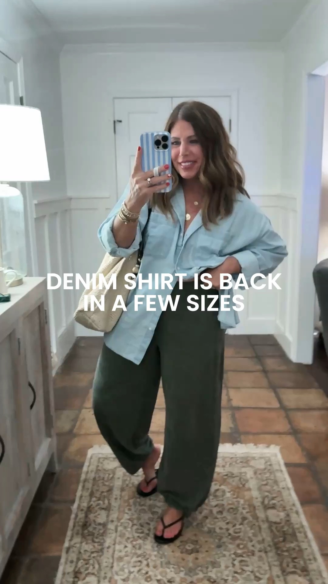 Aerie just loaded a few more sizes of this denim shirt on their site so if you did not get your hands on it the first time now is your chance I’m wearing my true size medium if you want a small smaller fit size down

These cotton baggy joggers are the comfiest pants. I’m wearing a medium.

#LTKSaleAlert #LTKOver40 #LTKootd