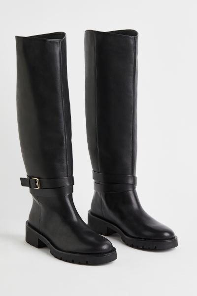 Knee-high leather boots | H&M (UK, MY, IN, SG, PH, TW, HK)