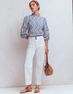 Boden Women's Primrose Cropped Jeans in White | Size 33 | Boden UK