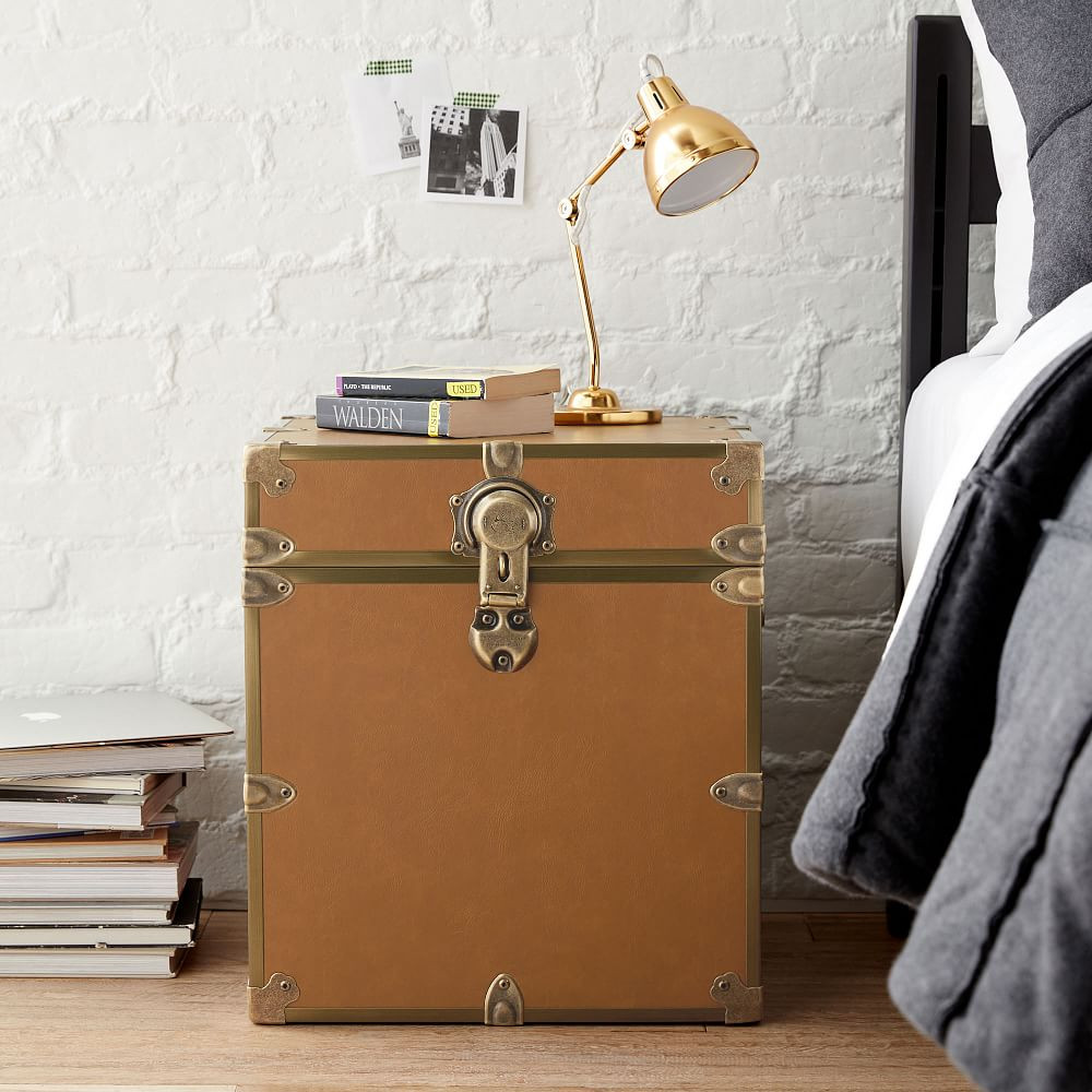 Faux Leather Cube Dorm Trunk (18") | Pottery Barn Teen
