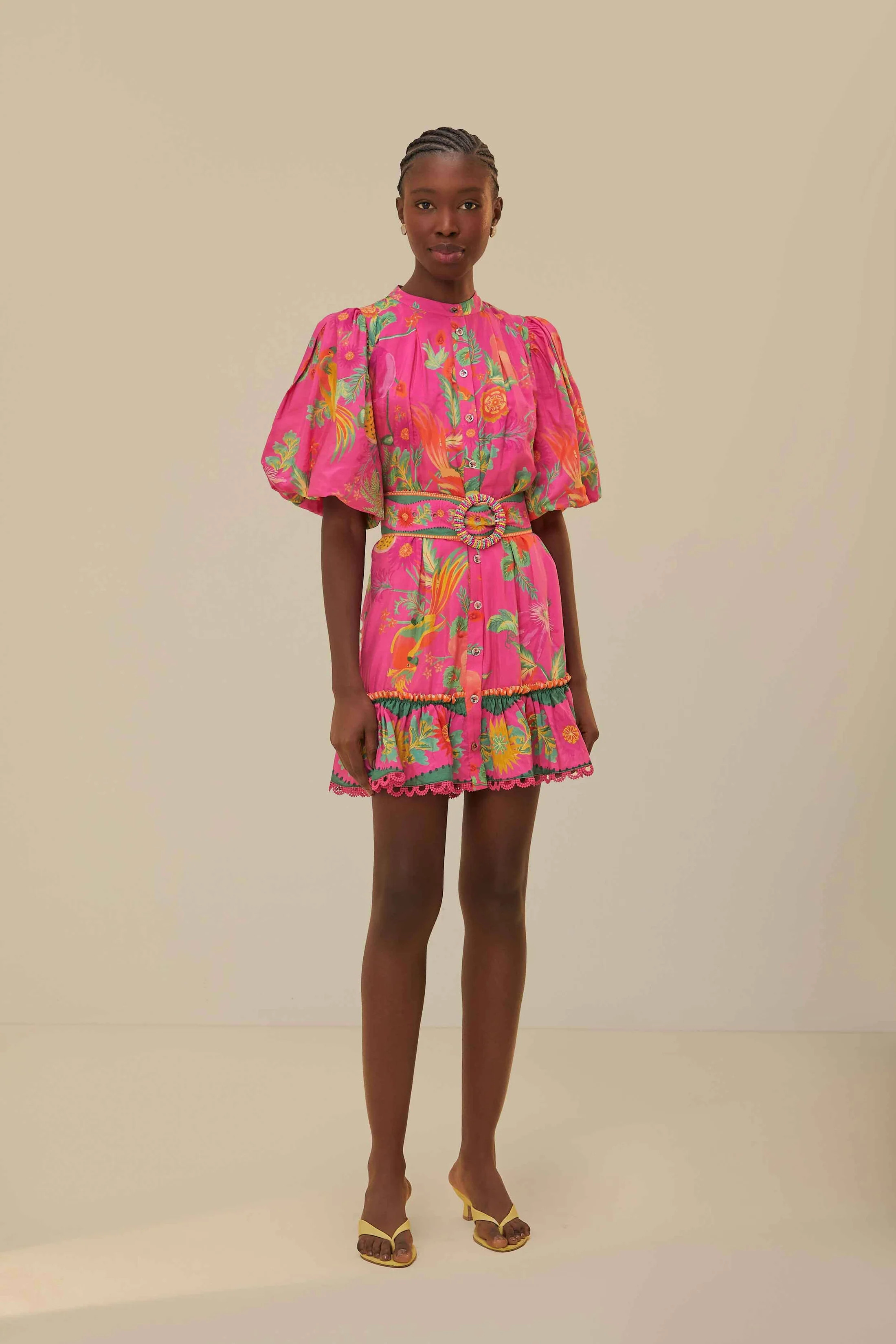 Pink Delicate Fruit Garden Mini Dress | Farm Rio EU