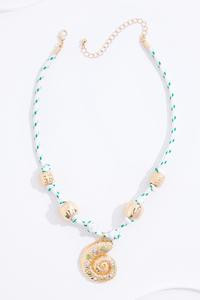 Cato Fashions | Cato Gold Seashell Beaded Cord Necklace | Cato Fashions
