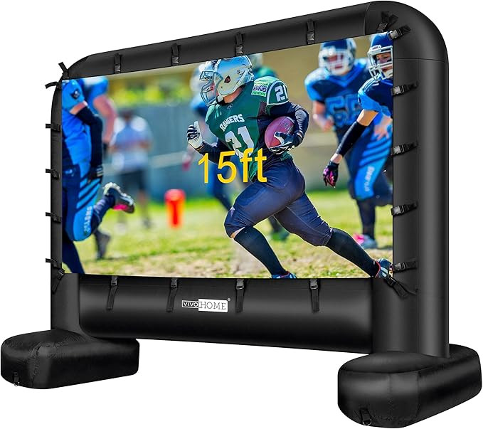 VIVOHOME 15 Feet Indoor and Outdoor Inflatable Blow up Mega Movie Projector Screen with Carry Bag... | Amazon (US)