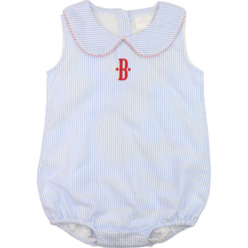 Red And Blue Seersucker Bubble | Cecil and Lou