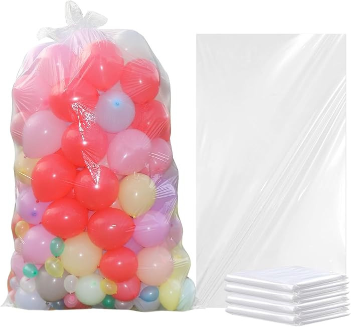 Yovimak4 Pack 98 x 59 Inch Extra Large Balloon Storage Bags - Reusable Clear Plastic Bags for Bal... | Amazon (US)