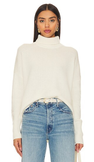 Pullover Turtleneck Sweater in Ivory | Revolve Clothing (Global)