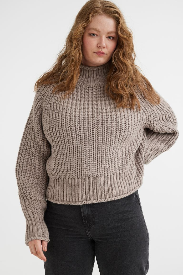 Knit Sweater - Taupe - Ladies | H&M US | H&M (US + CA)