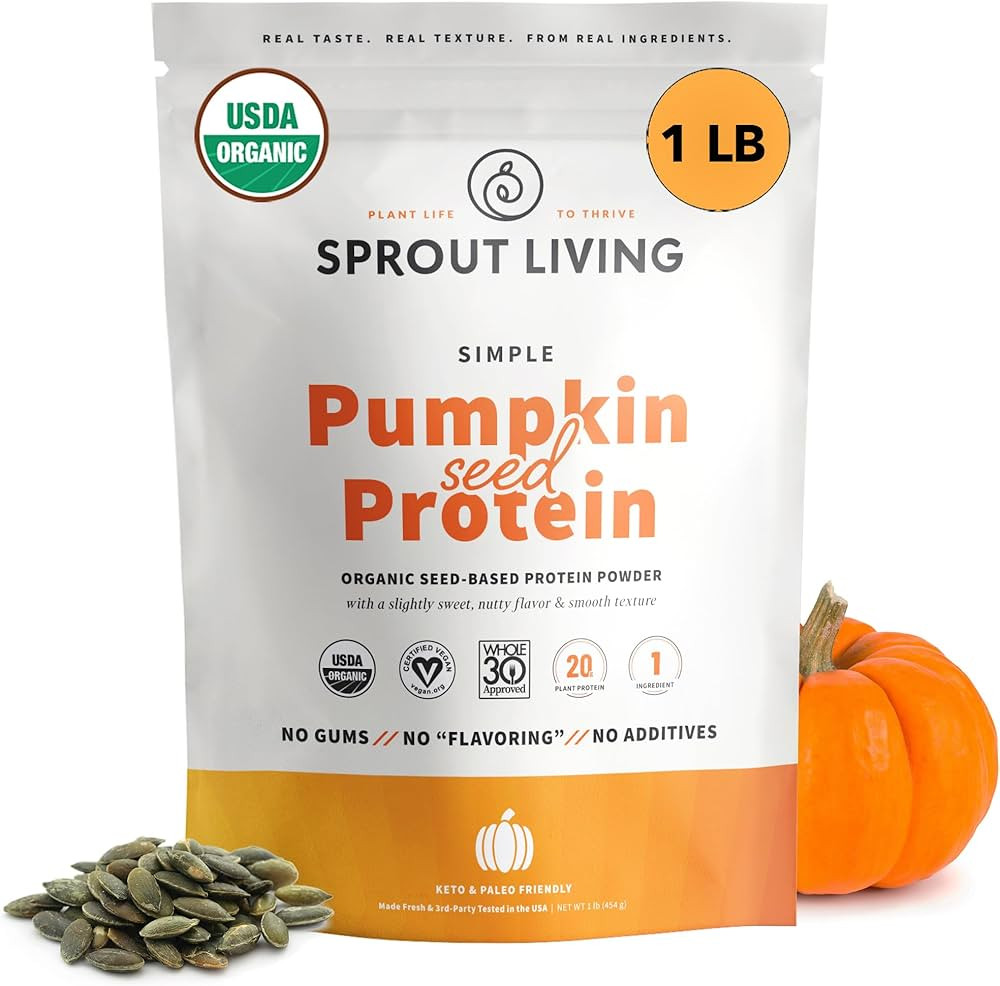 Sprout Living Organic Pumpkin Seed Protein Powder, Unflavored, 20 Grams of Plant Based Protein Po... | Amazon (US)