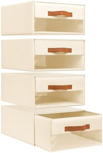DIMJ Closet Organizers and Storage - Fabric Bins with Drawers for Closet Foldable Clothes Organiz... | Amazon (US)
