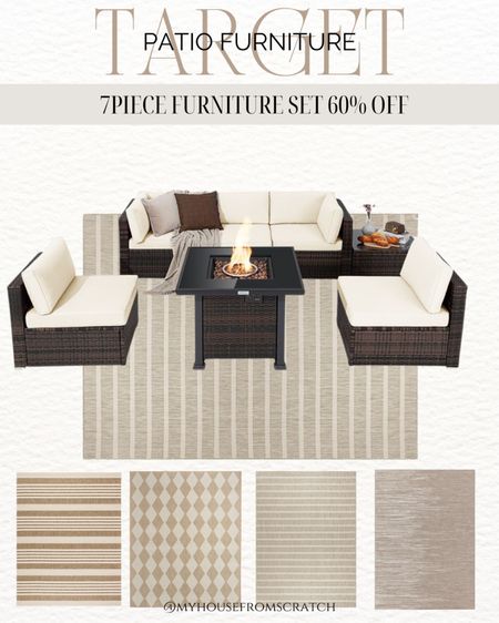 Target outdoor sale, Target outdoor furniture set, target 7 piece furniture set on sale! Target rug, outdoor rug

#LTKSeasonal #LTKhome #LTKsalealert