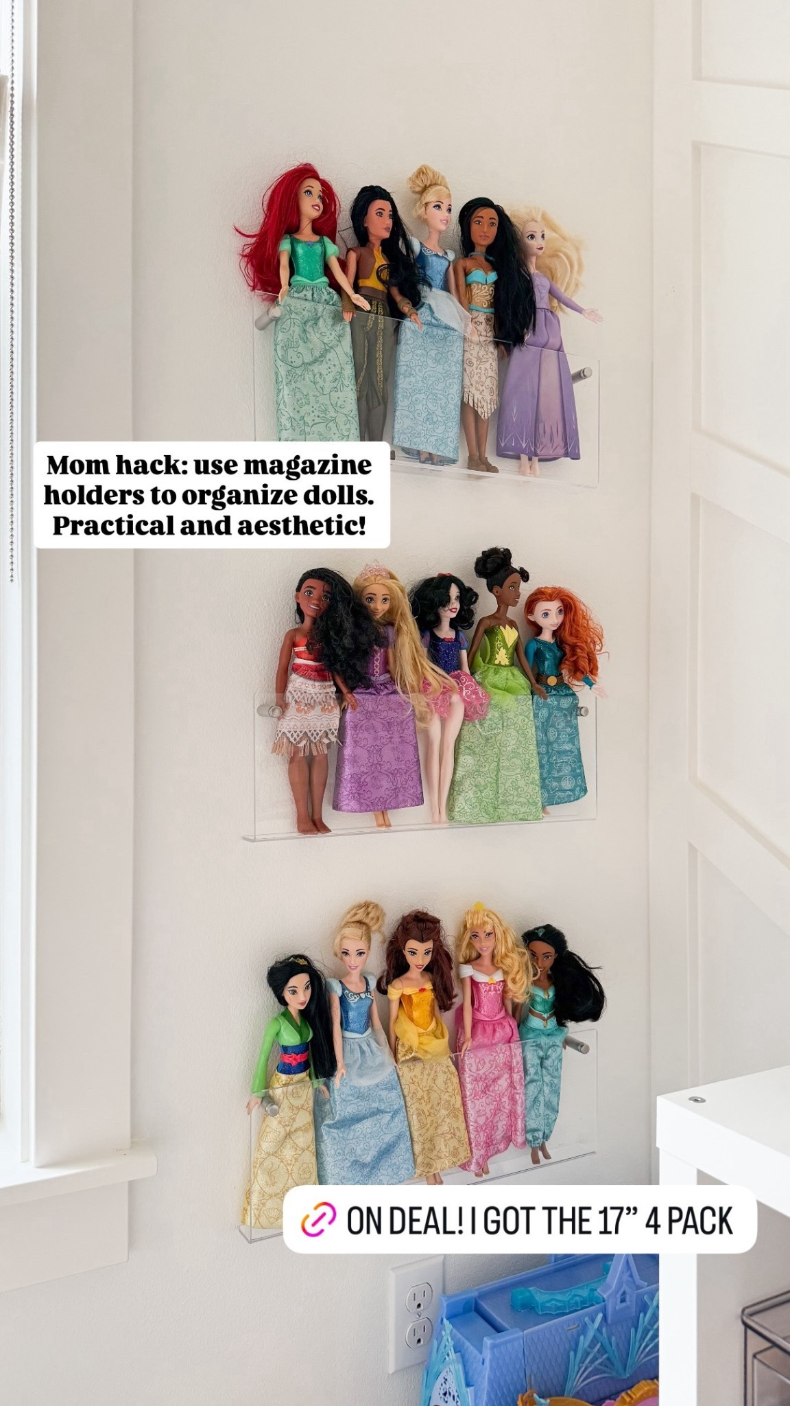 Amazon Prime Day Deal! | GOT THE 17" 4 PACK! Mom hack: use magazine holders to organize dolls.
Practical and aesthetic!

#LTKSaleAlert #LTKHome #LTKKids