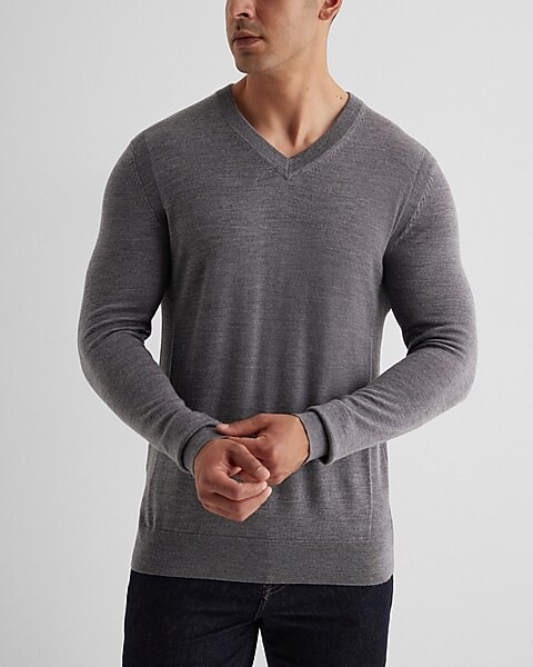 V-Neck Merino Wool Sweater | Express