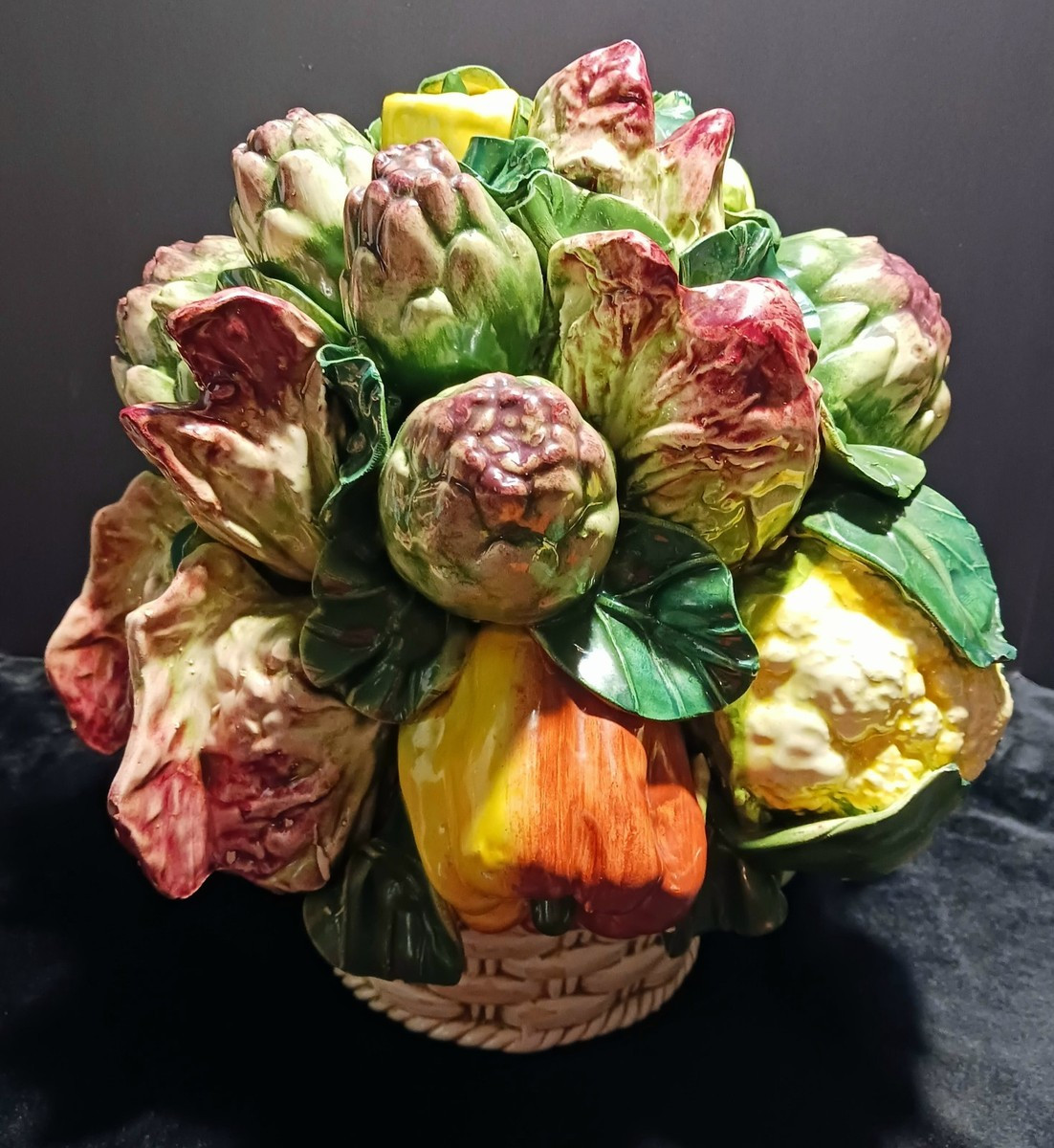 Vintage Iintrad Italian Pottery Basket With Artichoke Vegetable Made In Italy | eBay US