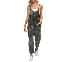DEEP SELF Women's Loose Casual V Neck Sleeveless Jumpsuits Adjustable Spaghetti Straps Harem Long... | Amazon (US)