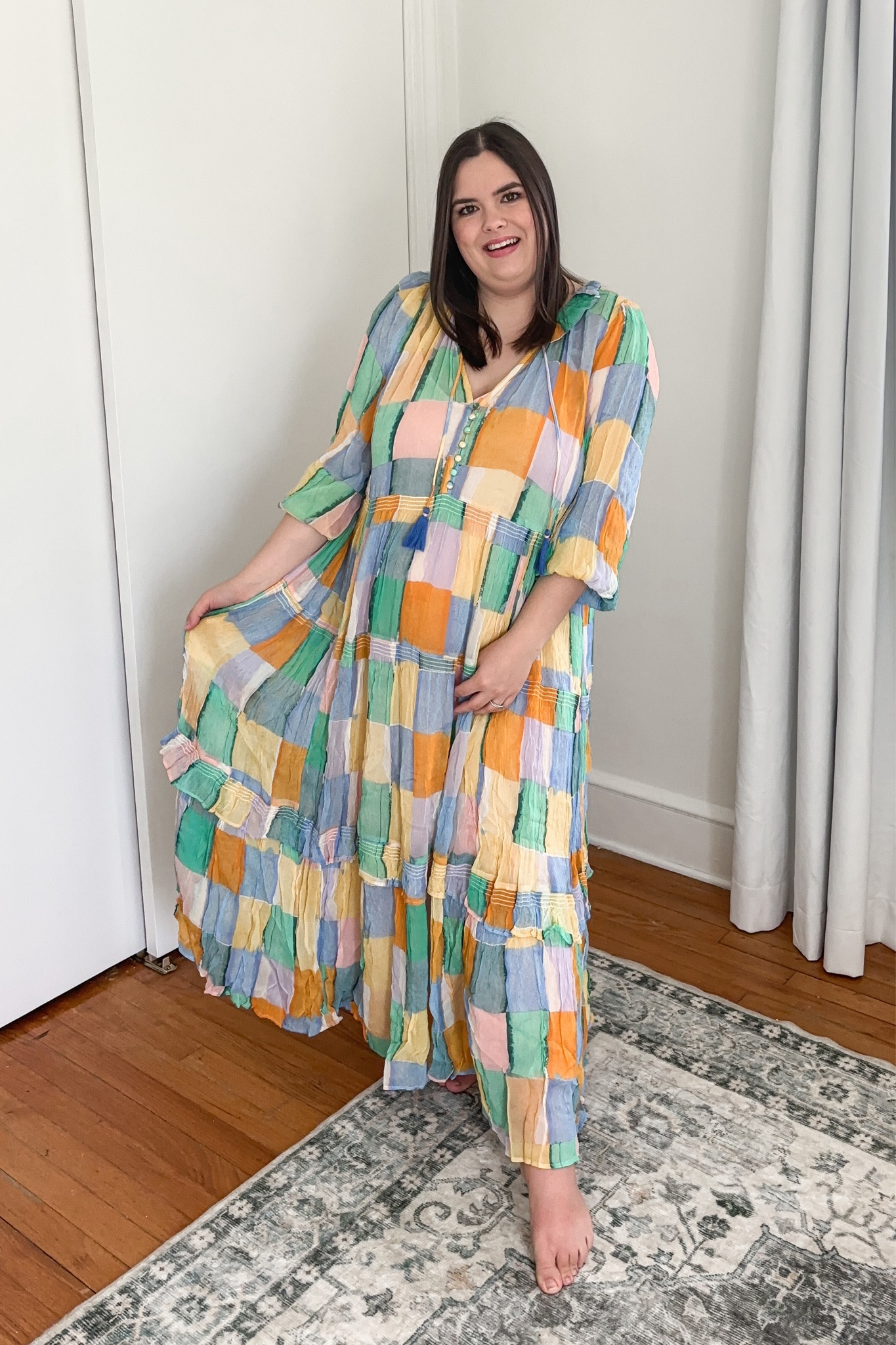 Flowy maxi dress with beautiful spring pastels perfect for dress Easter or a wedding. I am wearing size 1x, considering sizing down to xl. 



#LTKplussize #LTKSpringSale #LTKmidsize