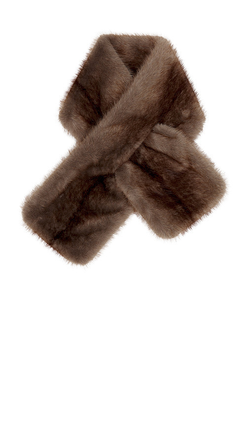 Lovers and Friends Faux Mink Scarf in Taupe. | Revolve Clothing (Global)