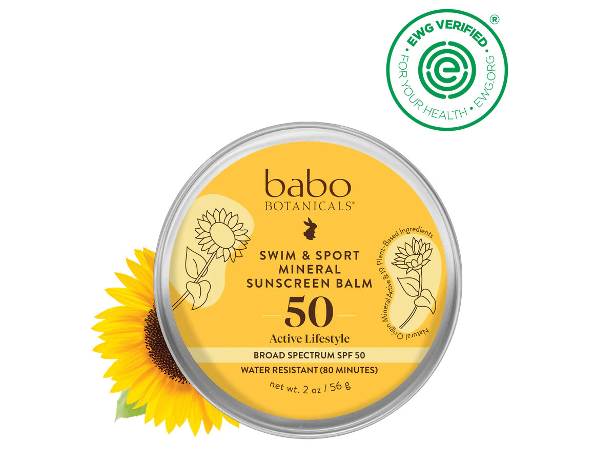 Swim & Sport Mineral Sunscreen Balm SPF50 | Babo Botanicals